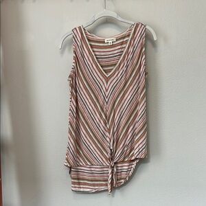 Max Studio Striped Sleeveless Top - Multicolor